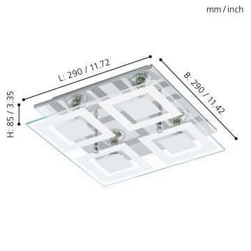 Eglo - LED Deckenleuchte 4xGU10-LED/3W/230V