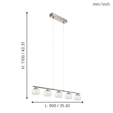 Eglo 94319 - LED-Hängeleuchte ASCOLESE 5xLED/3,3W/230V