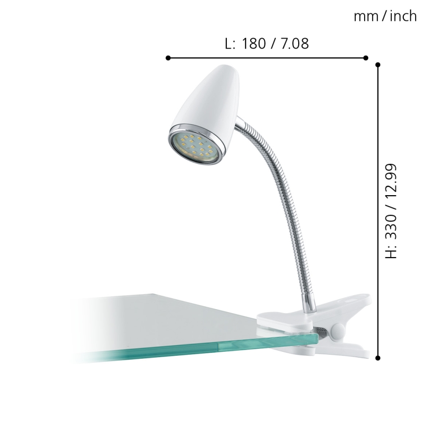 Eglo - LED Lampe mit Klammer 1xGU10-LED/3W/230V