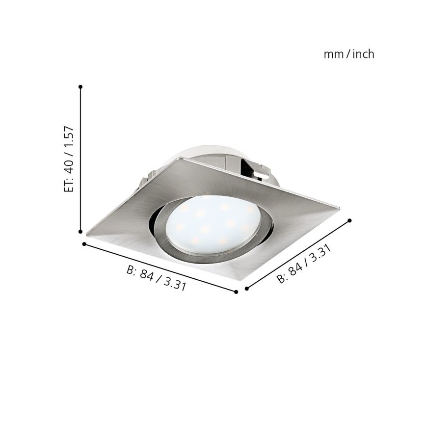 Eglo - SET 3x LED Einbauleuchte PINEDA 1xLED/6W/230V