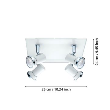 Eglo - LED Badezimmer-Spotleuchte 4xGU10-LED/3,3W/230V