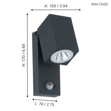 Eglo - LED Außenwandleuchte LED/5W/230V