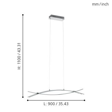 Eglo - LED Kronleuchter auf der Litze 3xLED/9W/230V