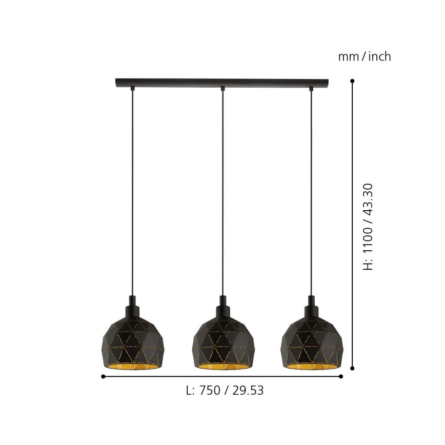 Eglo - Hängeleuchte 3xE14/40W/230V