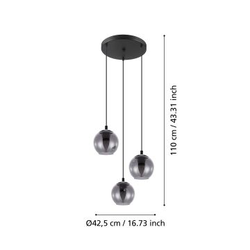 Eglo 98653 - Hängeleuchte an Schnur ARISCANI 3xE27/40W/230V