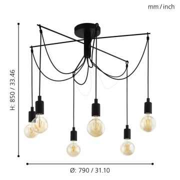 Eglo - Hängeleuchte 6xE27/60W/230V