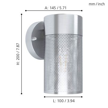 Eglo - Außenwandbeleuchtung 1xE27/28W/230V