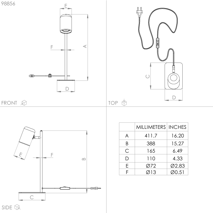 Eglo - LED Tischlampe 1xGU10/4,5W/230V weiß