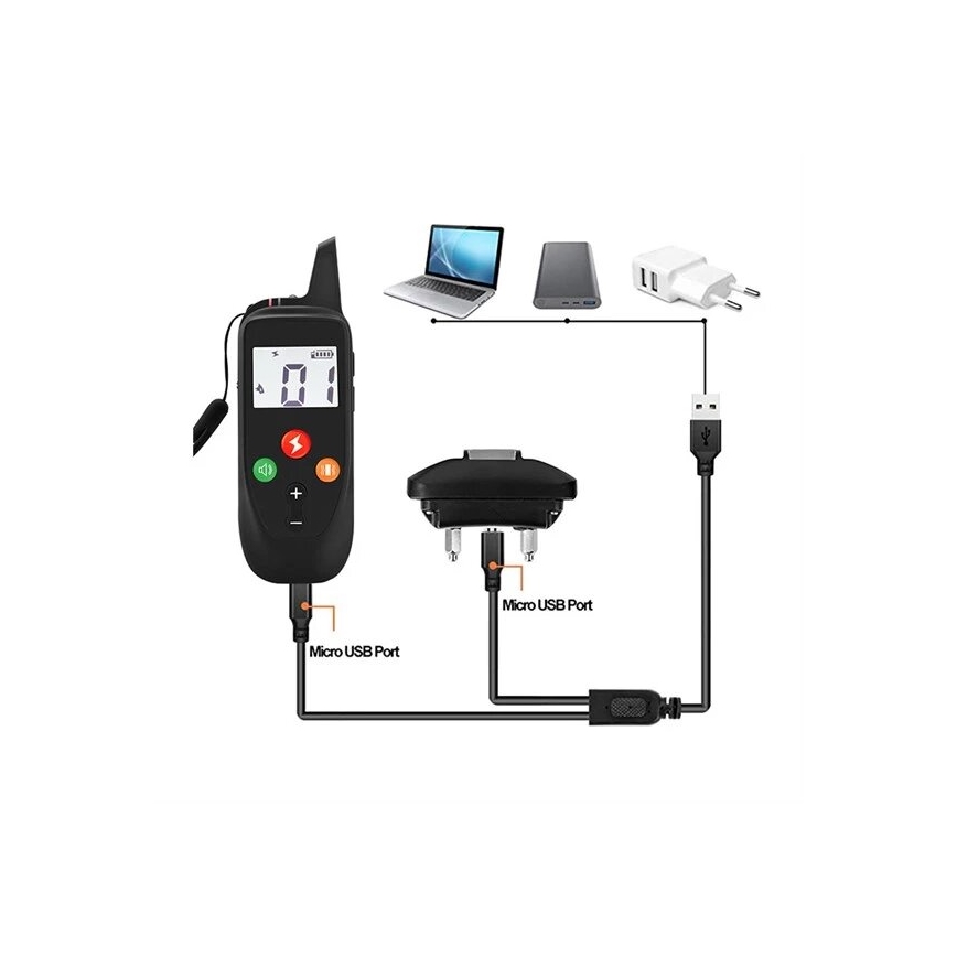 Elektrisches Hundetrainingshalsband 52cm 500m 3,7V IP67