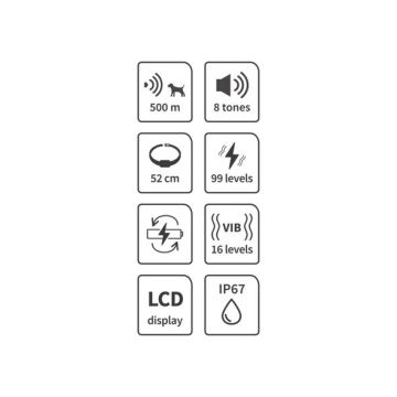 Elektrisches Hundetrainingshalsband 52cm 600m 3,7V IP67