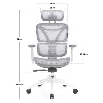 Ergonomischer Bürostuhl LEVANO grau/weiß/schwarz