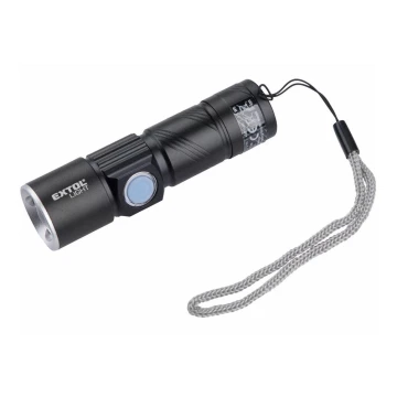 Extol - LED-Taschenlampe LED/3W/450 mAh/3,7V schwarz