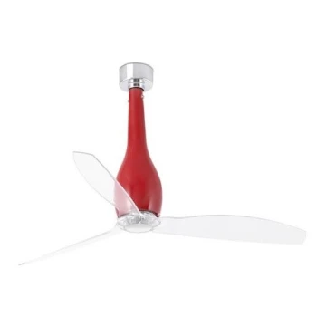 FARO 32002 - Deckenventilator ETERFAN rot/klar + Fernbedienung