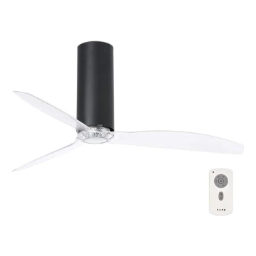 FARO 32036 - Deckenventilator TUBE FAN schwarz/klar + Fernbedienung