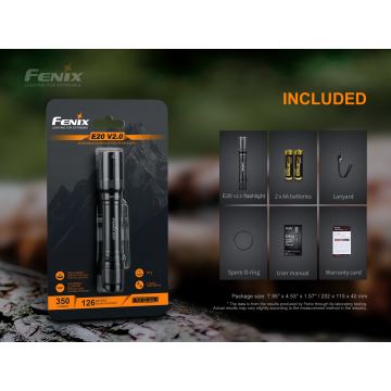 Fenix E20V20 - LED-Taschenlampe LED/2xAA IP68