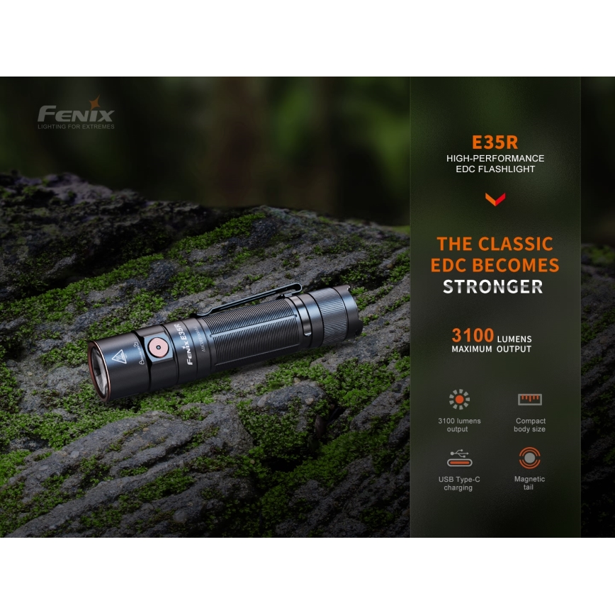 Fenix E35R - Aufladbare LED-Taschenlampe LED/USB IP68 3100 lm 69 h
