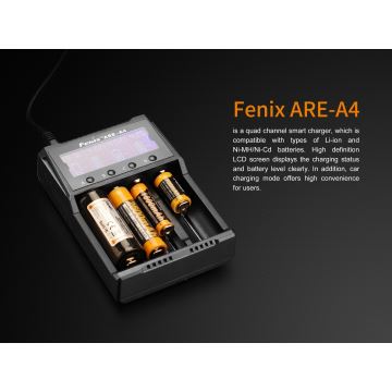 Fenix FENAREA4 - Akku-Ladegerät 4xLi-ion/AAA/AA/C 5V