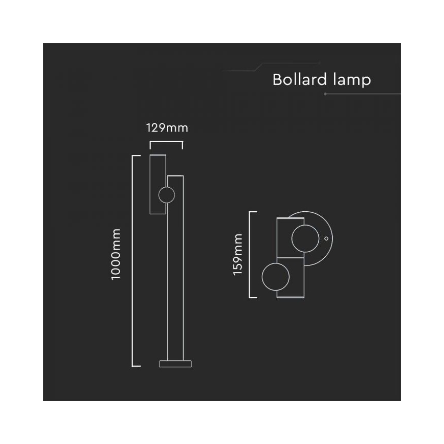 Flexible LED-Außenleuchte LED/4W/230V 3000K IP44 100 cm schwarz