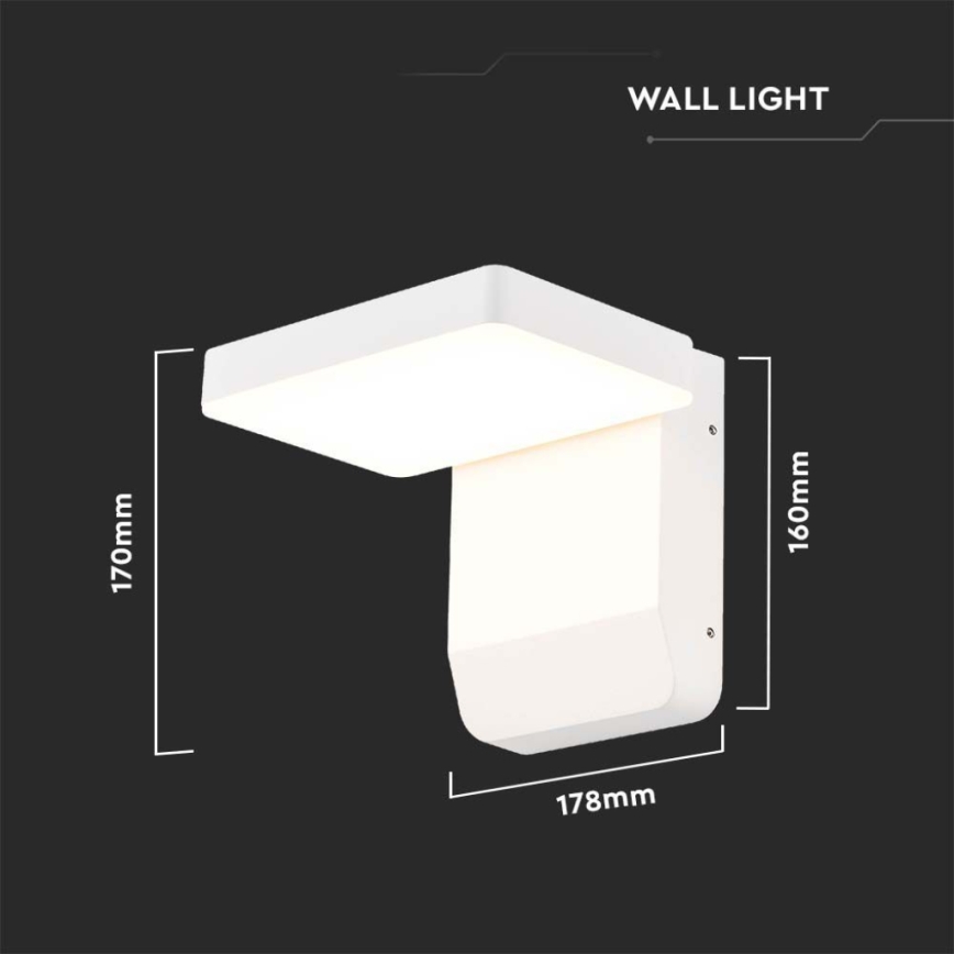 Flexible LED-Wandleuchte für den Außenbereich LED/17W/230V IP65 4000K weiß