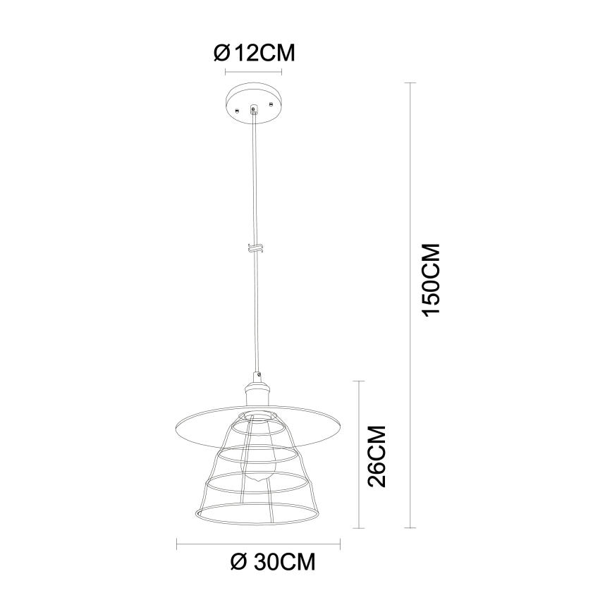 Globo - Hängeleuchte an Schnur 1xE27/60W/230V