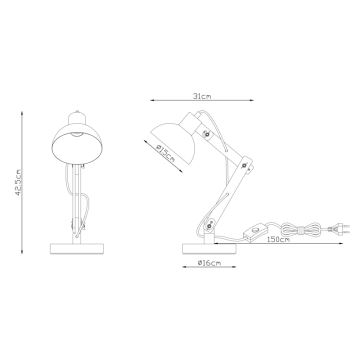 Globo - Tischlampe 1xE27/40W/230V Buche