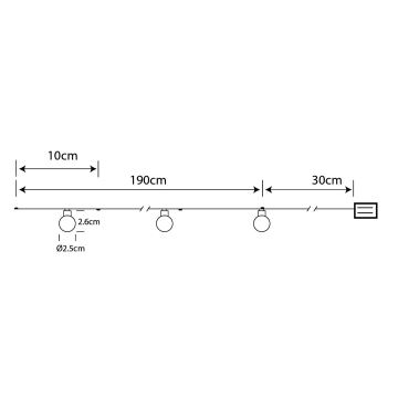 Globo - LED-Weihnachtslichterkette 20xLED/2xAA 2,2m warmweiβ