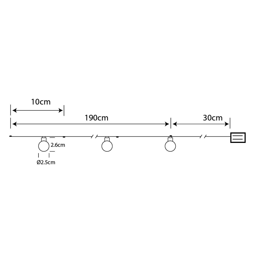 Globo - LED-Weihnachtslichterkette 20xLED/2xAA 2,2m warmweiβ