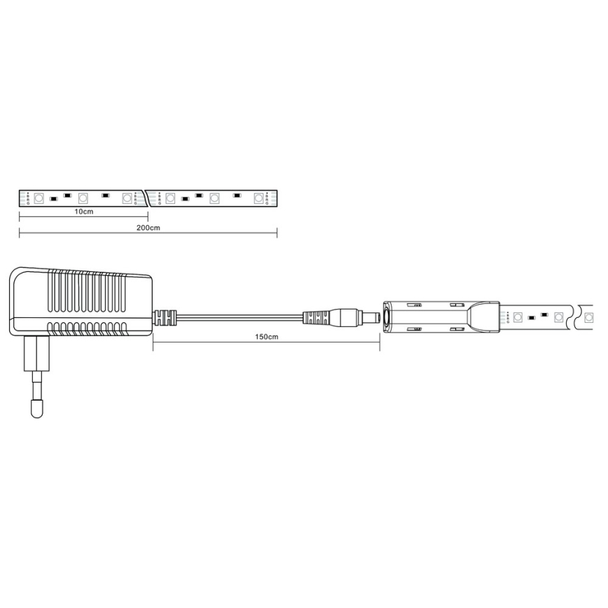 Globo - Dimmbarer LED-RGB-Streifen LED/12W/230V 2m + Fernbedienung