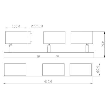 Globo - Spotlight 3xGU10/35W/230V schwarz/messing