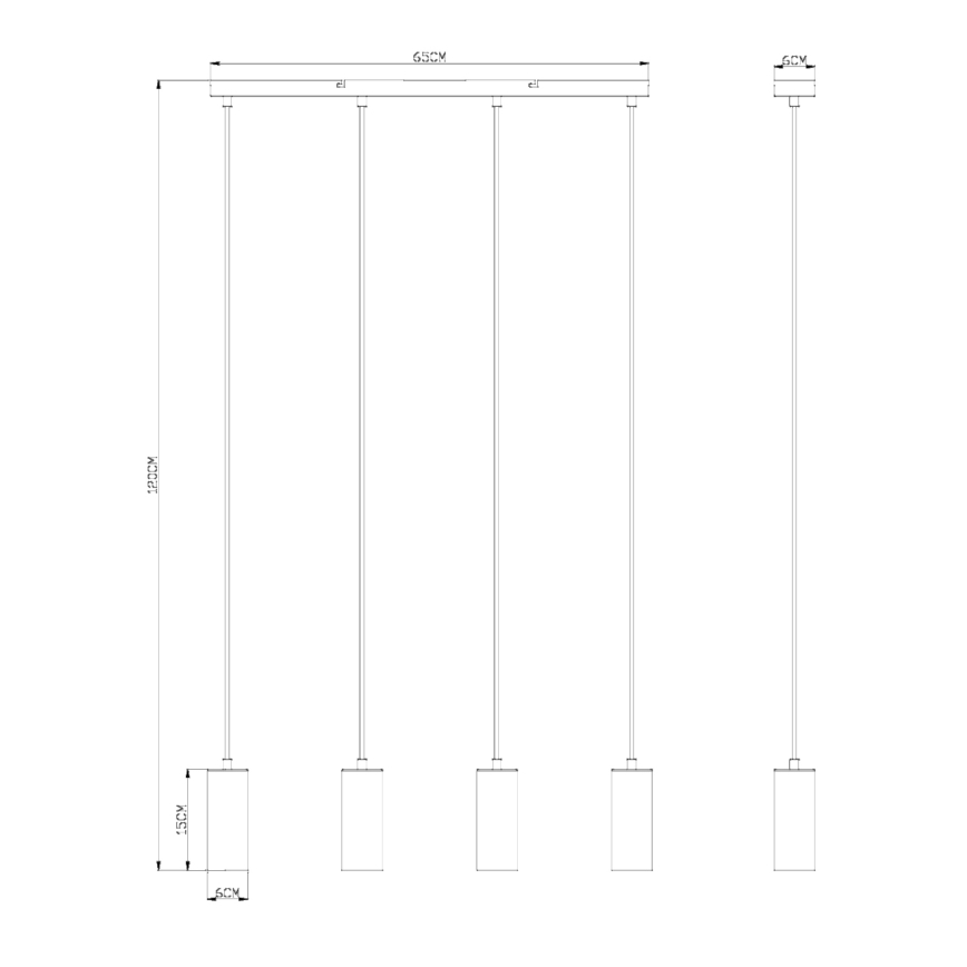 Globo - Hängeleuchte 4xGU10/35W/230V schwarz