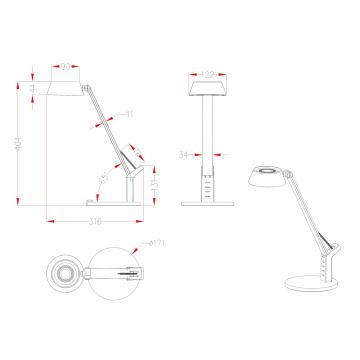 Globo - LED dimmbare Tischleuchte LED/8W/230V