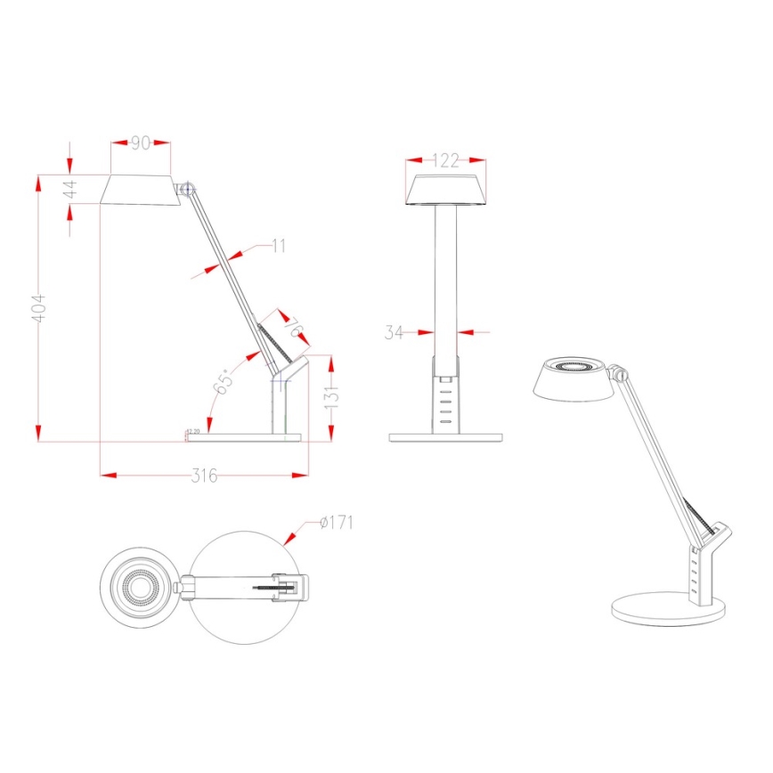 Globo - LED dimmbare Tischleuchte LED/8W/230V