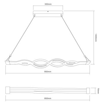 Globo 67109-30 - LED Dimmbare Kristall-Hängeleuchte PILLA 1xLED/30W/230V + Fernbedienung