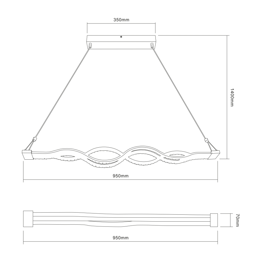 Globo 67109-30 - LED Dimmbare Kristall-Hängeleuchte PILLA 1xLED/30W/230V + Fernbedienung