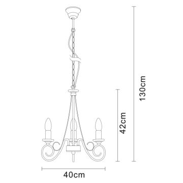 Globo - Kronleuchter an einer Kette 3xE14/40W/230V