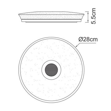 Globo - Dimmbare LED-RGBW-Badezimmerleuchte mit Lautsprecher LED/18W/230V 3000-6500K IP44 + Fernbedienung