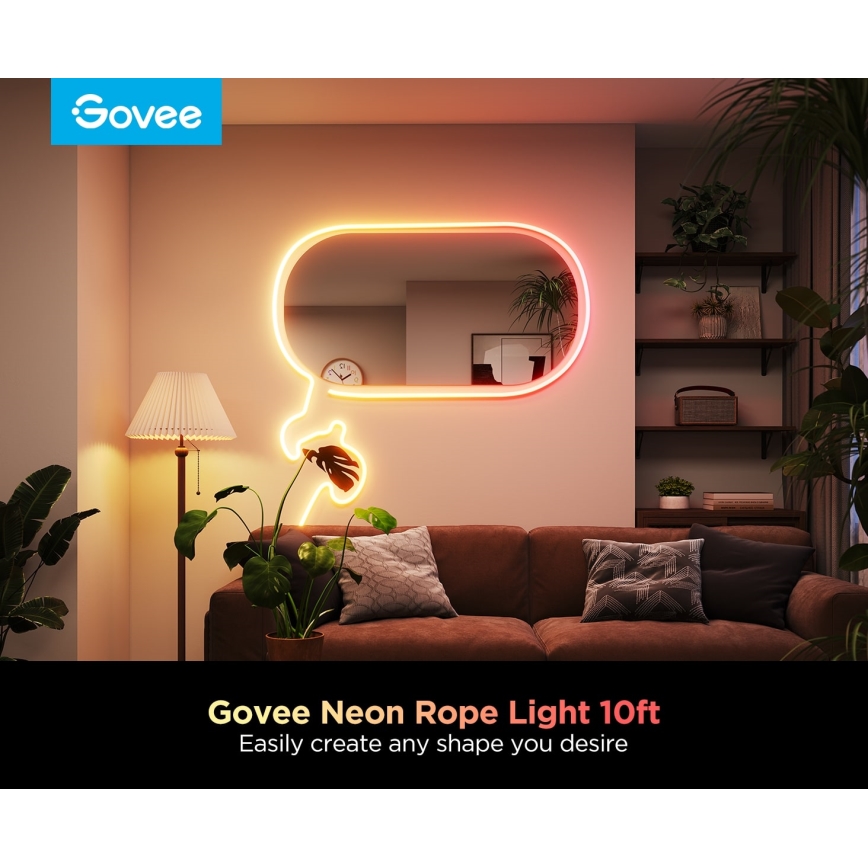 Govee - Neon 2 MATTER biegsamer LED-Streifen 3m RGBIC Wi-Fi IP67