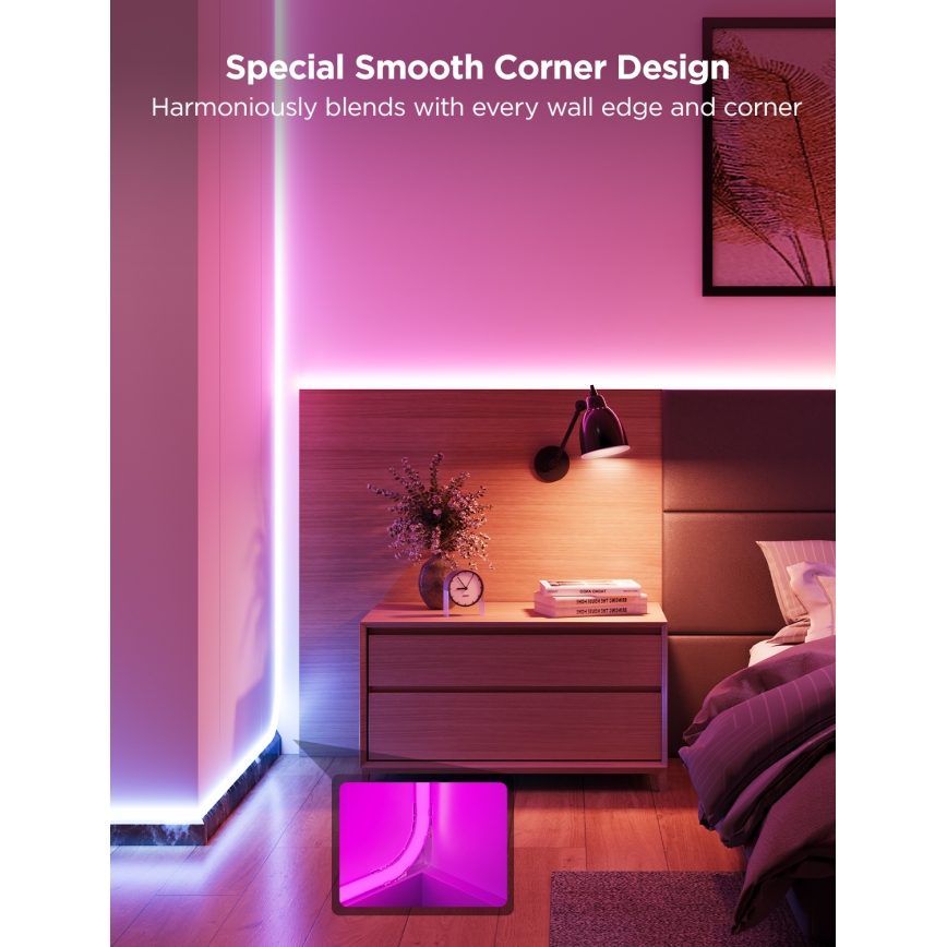 Govee - Neon MATTER LED corner Schiene 5m RGBIC Wi-Fi