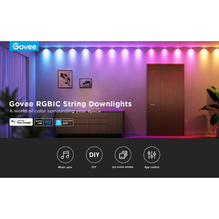 Govee - RGBIC LED String Einbauleuchte 5m Wi-Fi