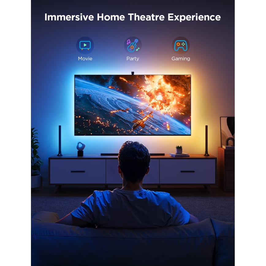 Govee - SET 2x Hintergrundbeleuchtung TV 55-65" SMART LED-Hintergrundbeleuchtung RGBICW Wi-Fi