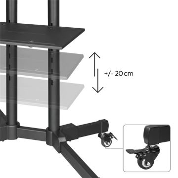 Hama - Mobile Bodenhalterung für Fernsehgeräte 32-75" schwarz