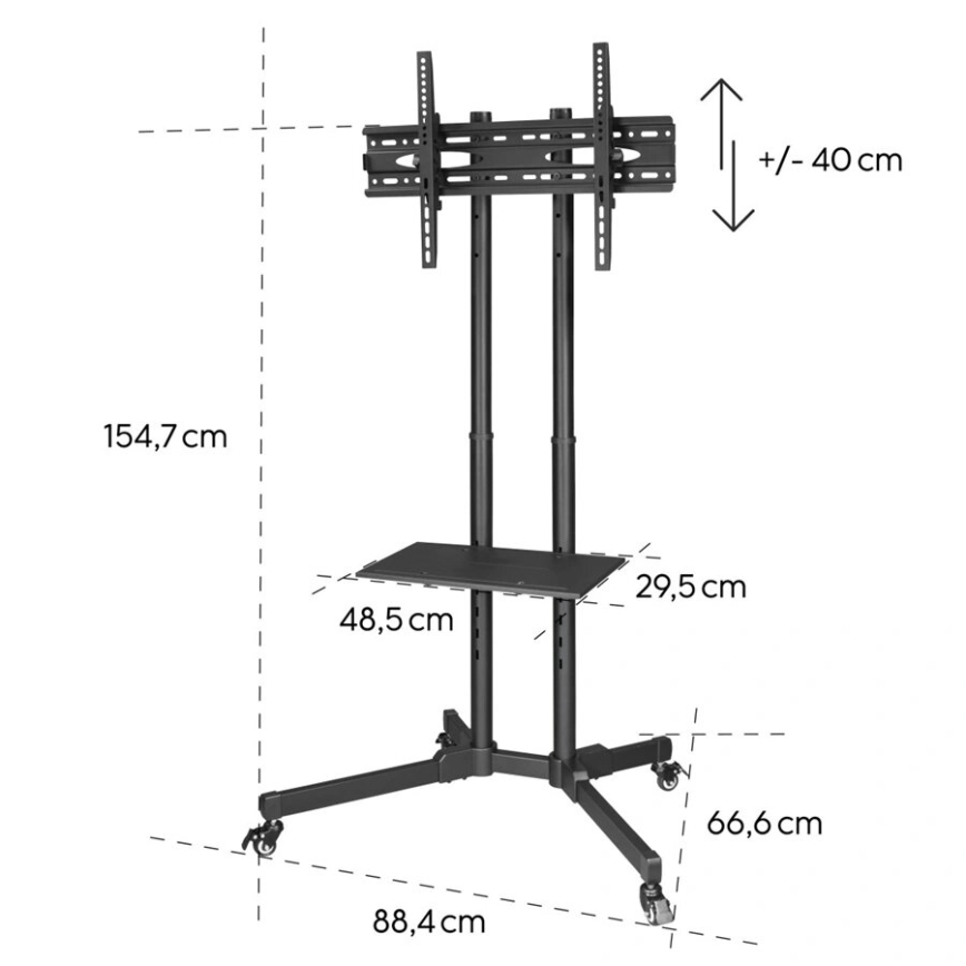 Hama - Mobile Bodenhalterung für Fernsehgeräte 32-75" schwarz