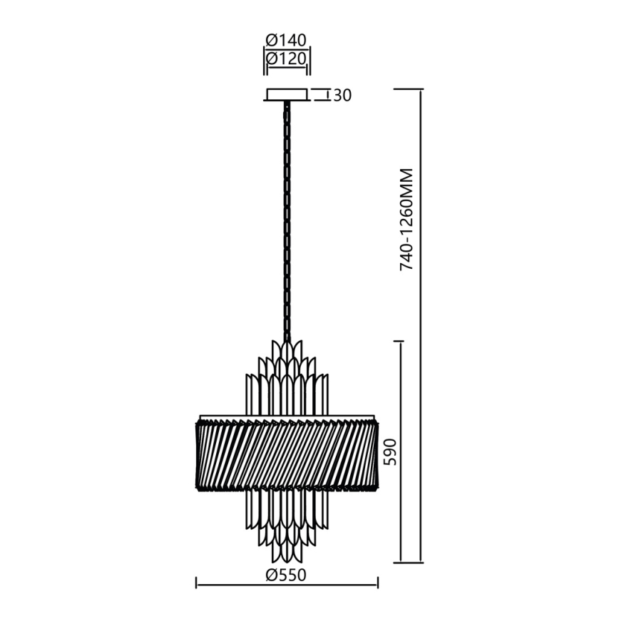 Hängeleuchte an Kette MARGOT 9xE14/40W/230V Chrom