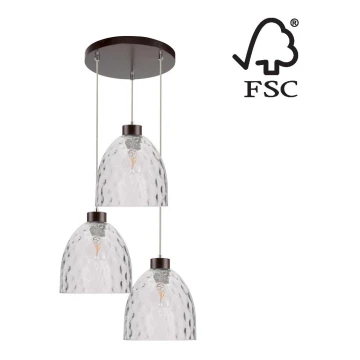 Hängeleuchte an Schnur AURA 3xE27/60W/230V – FSC-zertifiziert