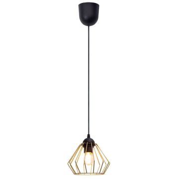 Hängeleuchte an Schnur CEED GOLD 1xE27/60W/230V d 17,5 cm schwarz/golden