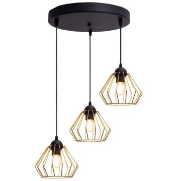 Hängeleuchte an Schnur CEED GOLD 3xE27/60W/230V d 45 cm schwarz/golden