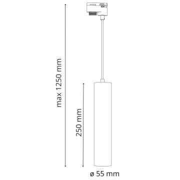 Hängeleuchte an Schnur für Schienensystem MARIBEL 3xGU10/10W/230V + 1 m Schiene System weiß