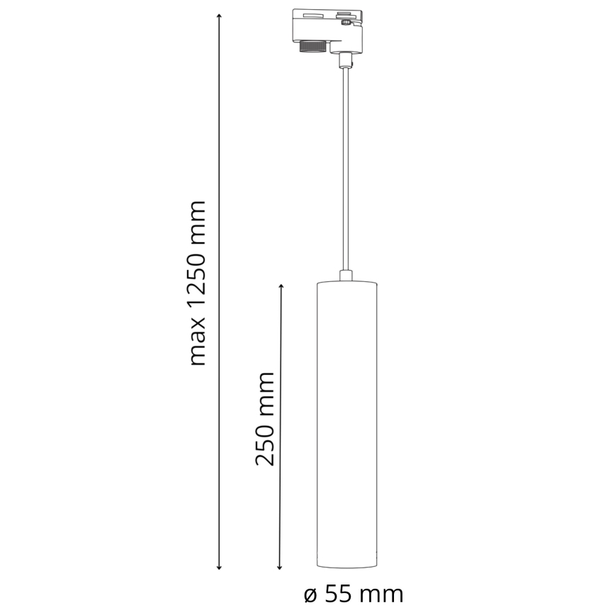 Hängeleuchte an Schnur für Schienensystem MARIBEL 3xGU10/10W/230V + 1 m Schienensystem schwarz