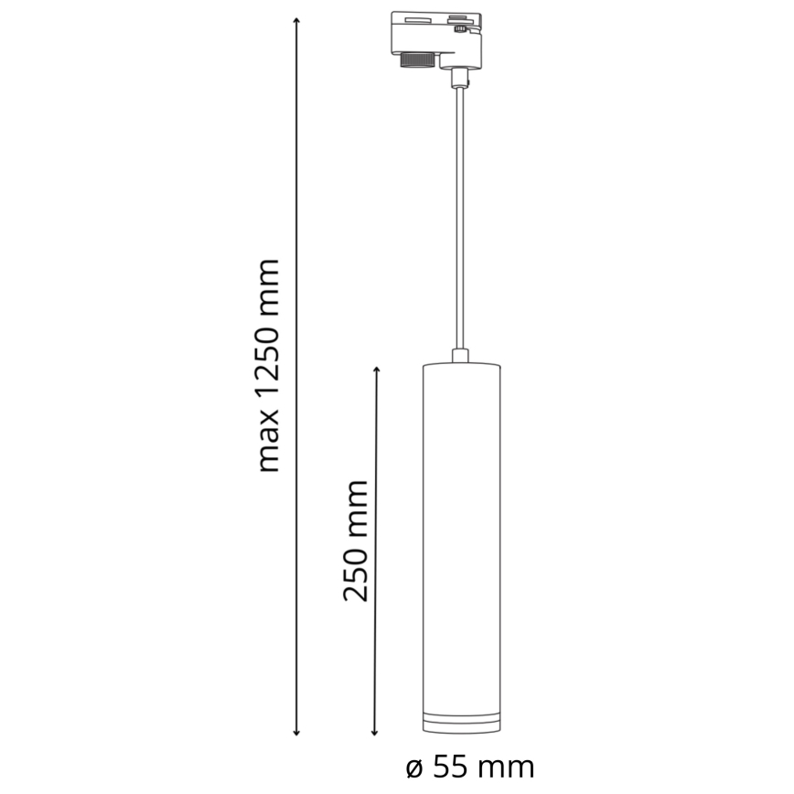 Hängeleuchte an Schnur für Schienensystem PARIS 3xGU10/10W/230V + 1 m Schienensystem weiß