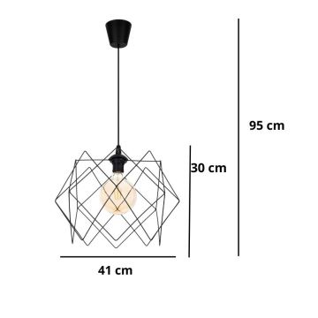 Hängeleuchte an Schnur GALL 1xE27/60W/230V schwarz